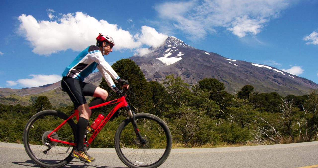 Lake district cyclist, Patagonia