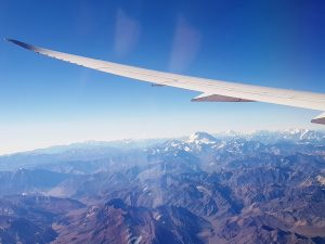 View of Aconcagua from plane, Argentina