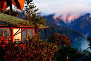 Santa Lucia cabins at sunset, Ecuador