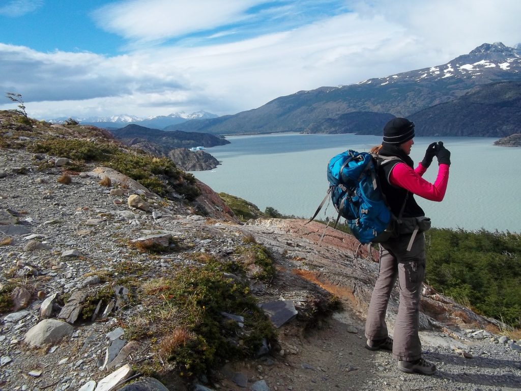 Photo opportunity, Lake Grey, Torres del Paine, Patagonia, Chile