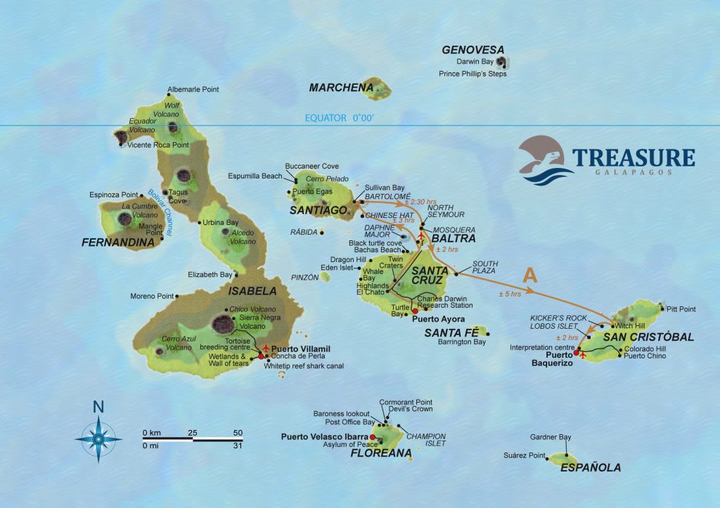 Itinerary A, Galapagos Treasure