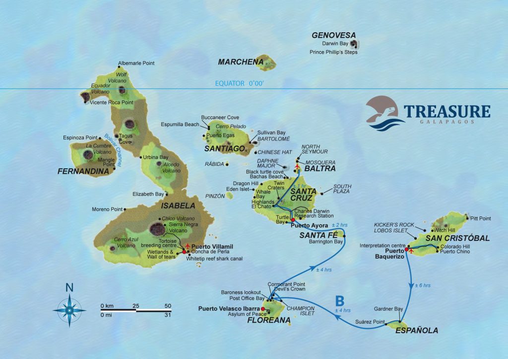 Itinerary B, Galapagos Treasure