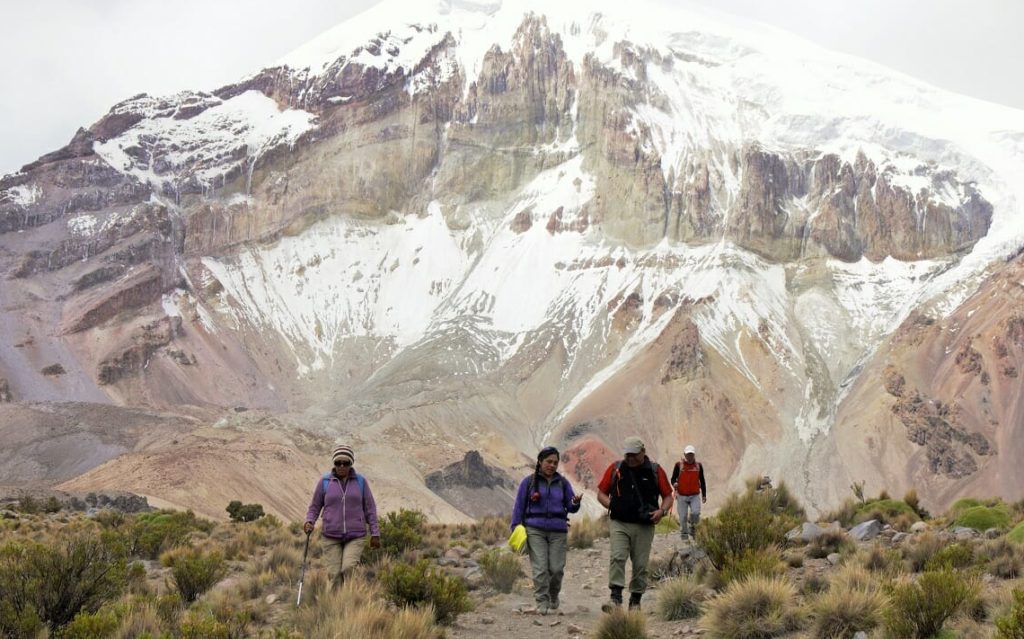 Trekkers Sajama base camp