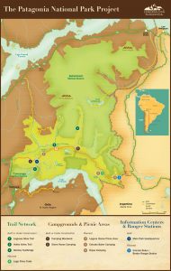 Map of Parque Nacional Patagonia, Aysen Region, Chile