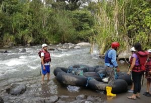 Mindo tubing on river Mindo