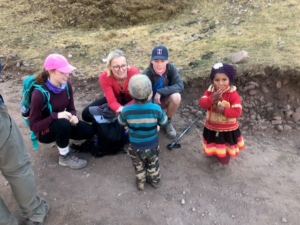 Peru Lares Trek family and local kids