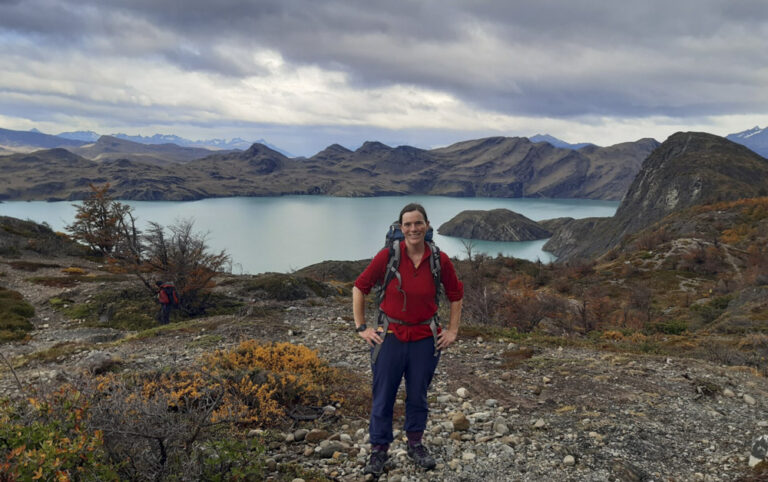 Kat and Lake Paine W trek Torres del Paine National Park Chile
