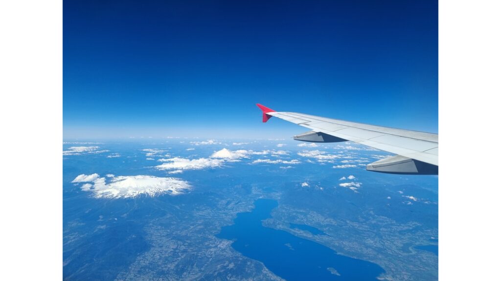 Chile volcanoes from plane