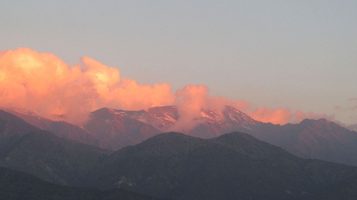 Mountain backdrop Santiago Chile