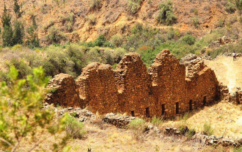 Kallanka wall from above Incallajta Bolivia