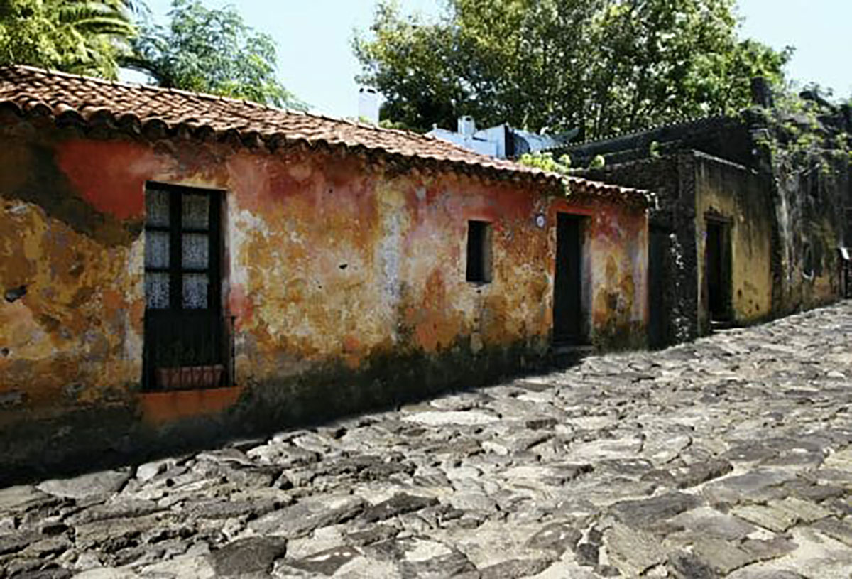 Colonia Old House in Street in Uruguay