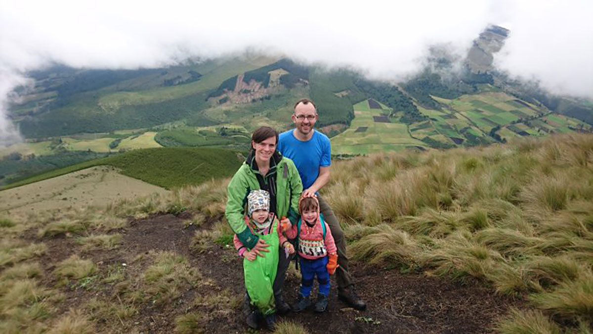 Ecuador San Clemente, Kat family on Cubilche walk