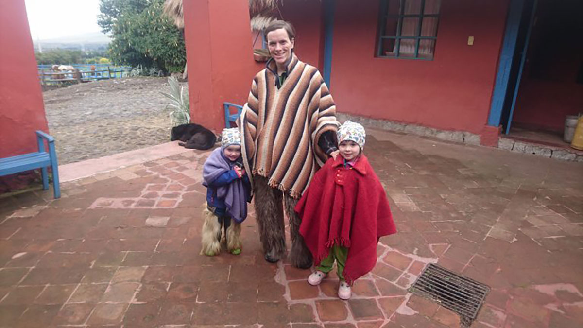 Hacienda Porvenir Kat and kids as chagras
