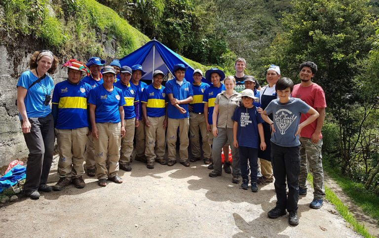 The whole team on the Inca Trail Peru