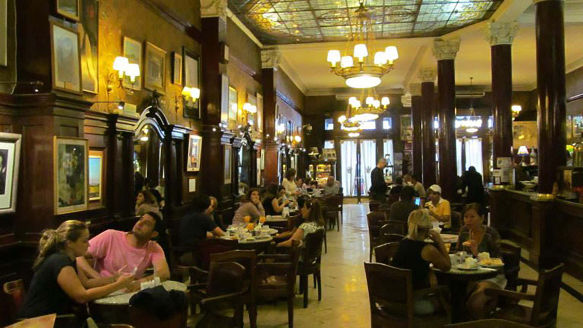 Classic cafeteria interior Buenos Aires Argentina