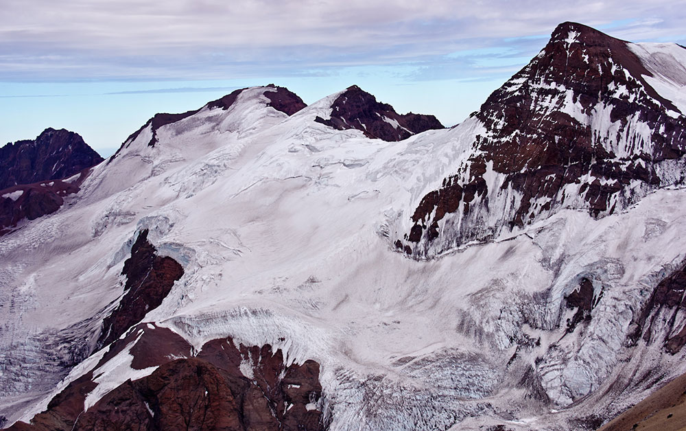 views of aconcagua summit from vacas argentina