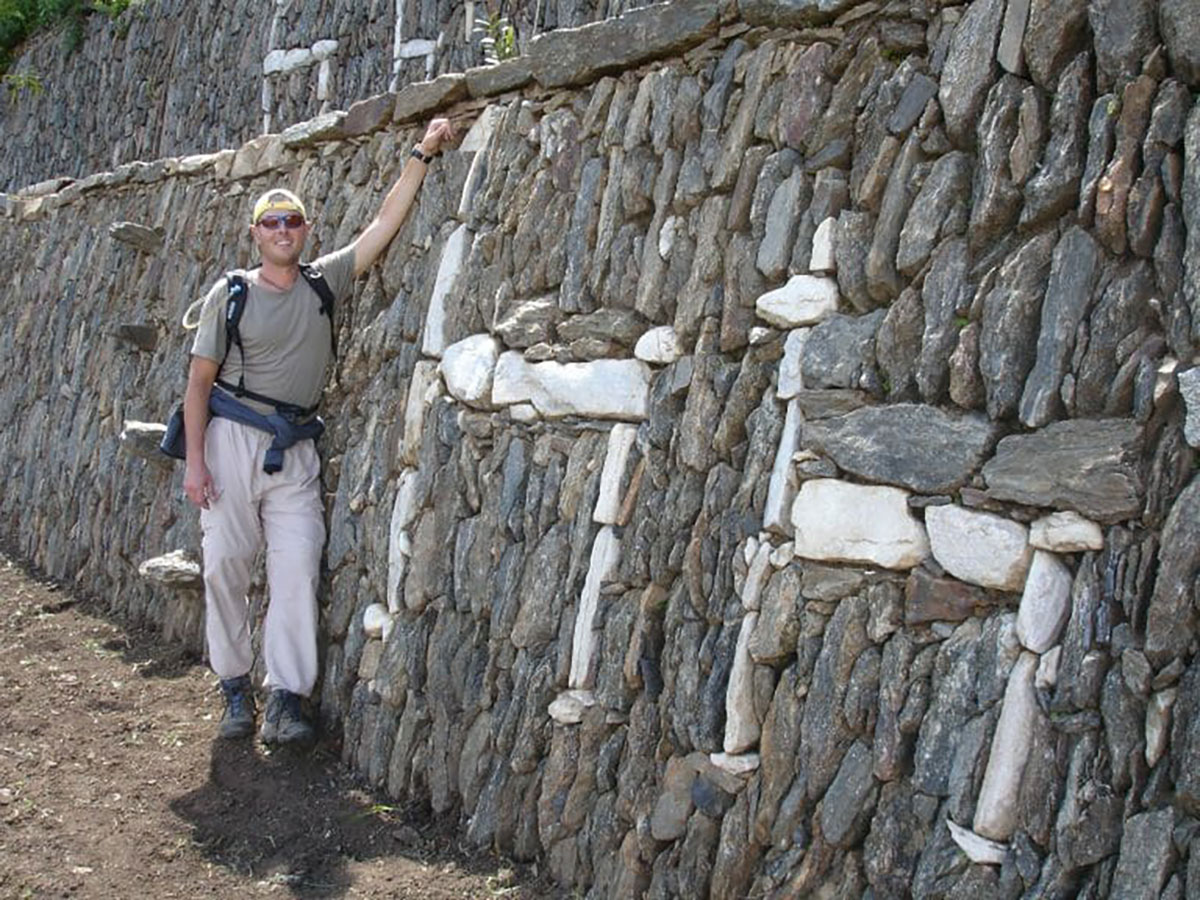 Choquequirao llama wall, Peru