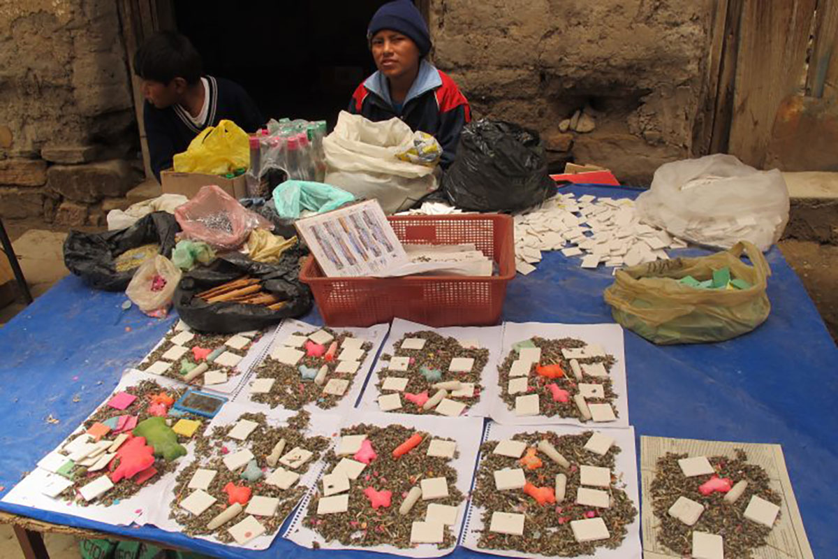 Lucky charm stall, Tarabuco, Bolivia.