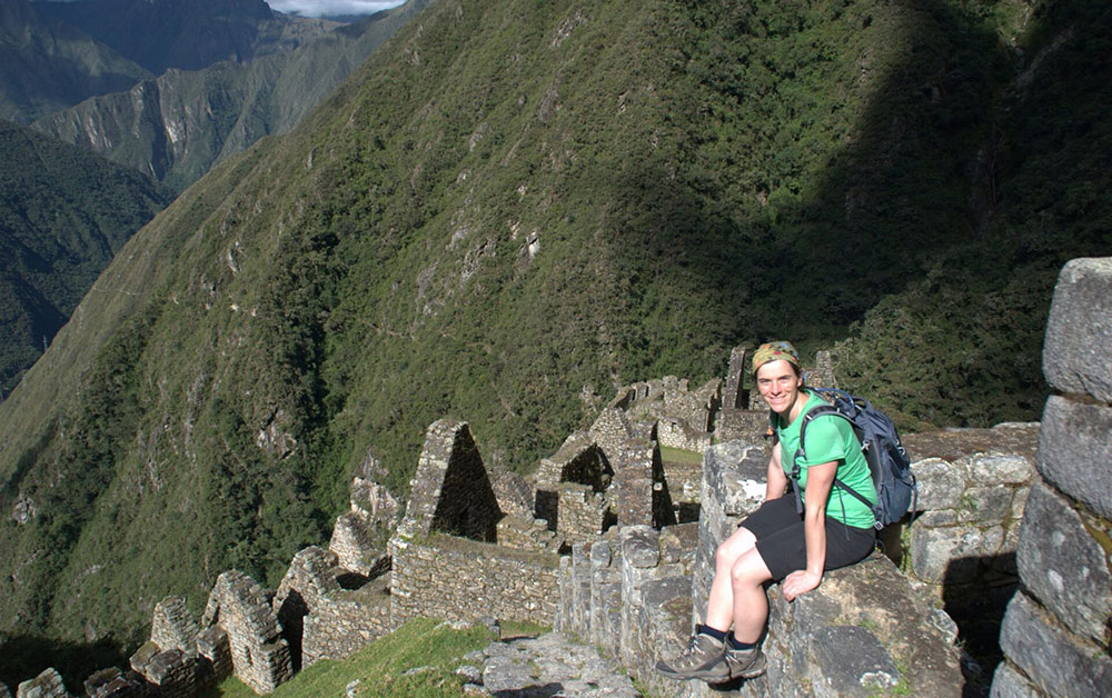 Trekker in Machu Picchu, Peru