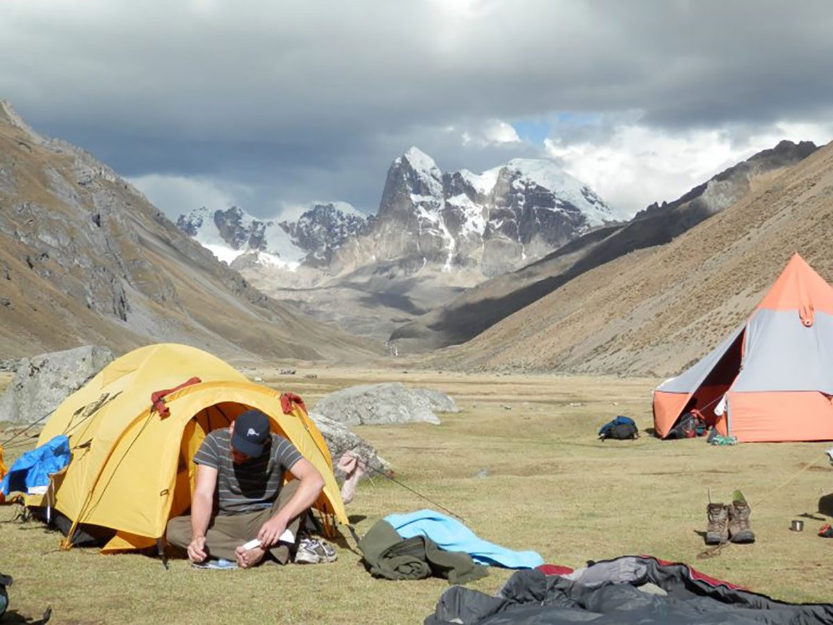 Huayhuash trek camp Peru