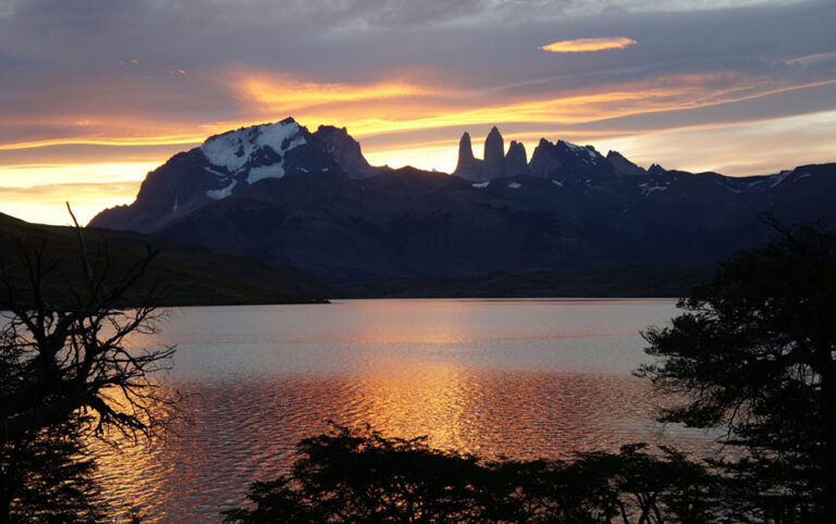 Sunset over Torres del Paine Chile