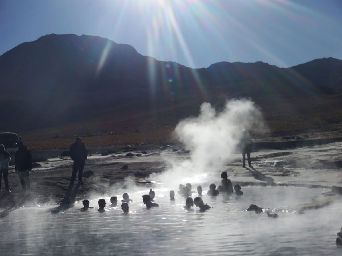 tatio geysers bathers atacama chile