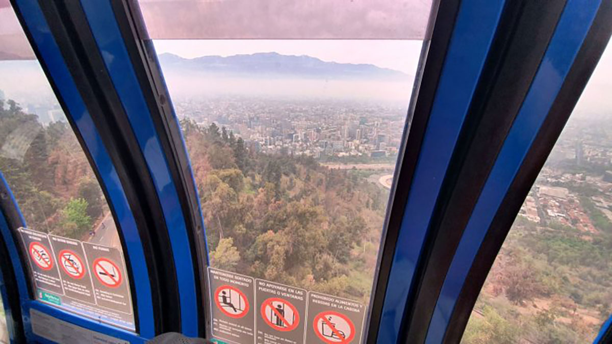 On the cable car, Santiago, Chile