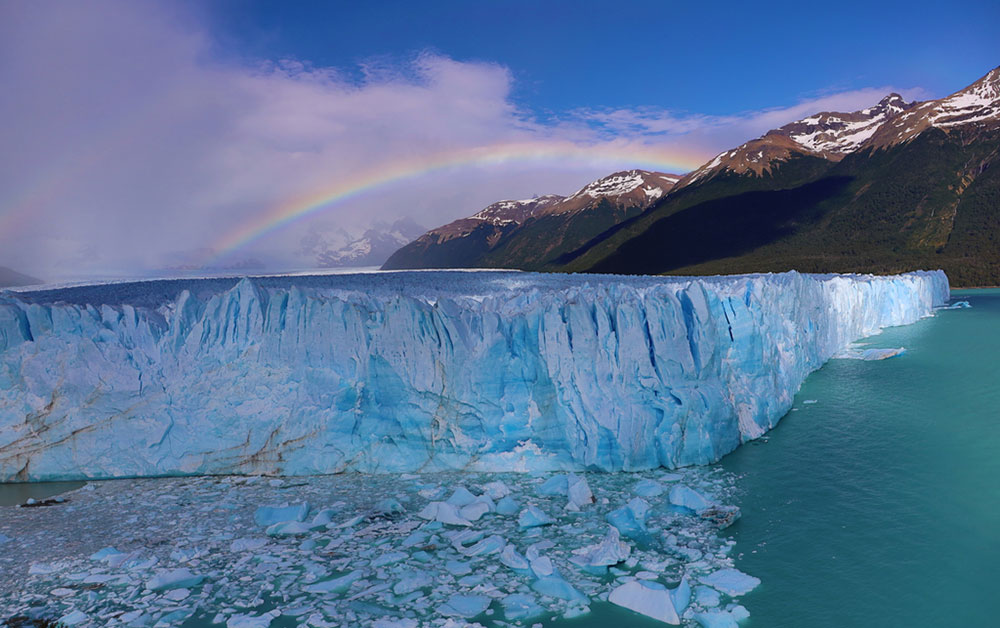 Rainbow Close Up Glacier Perito Moreno, Argentina