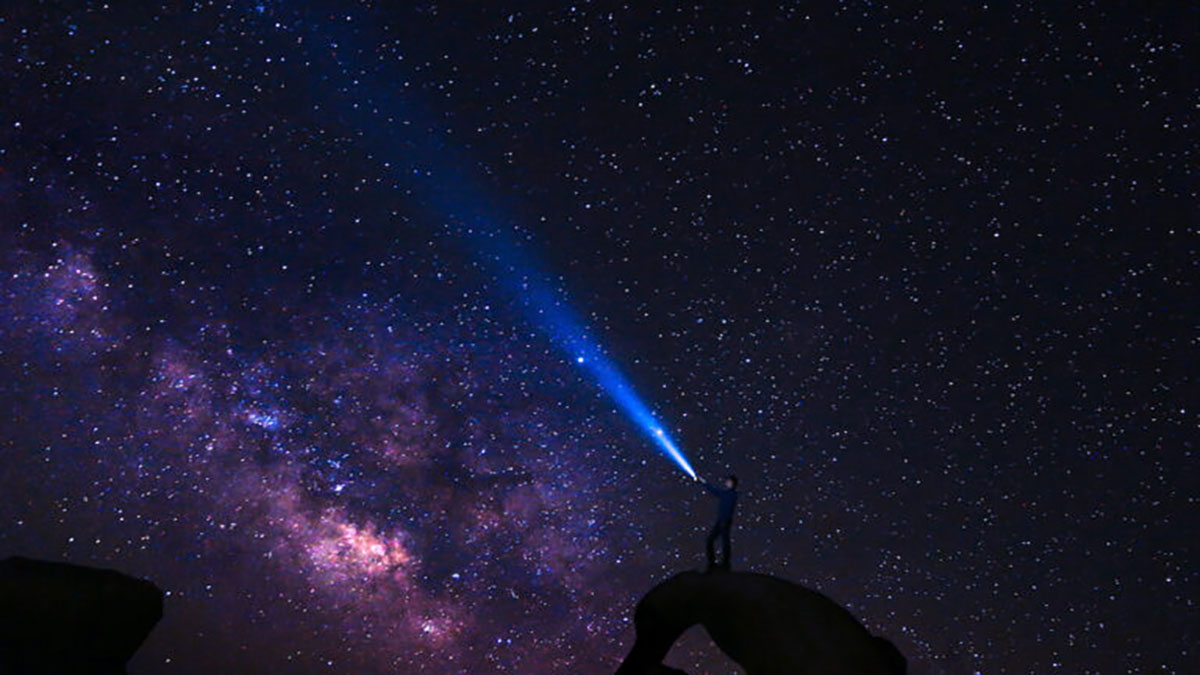 Stargazing With A Torch Milky Way