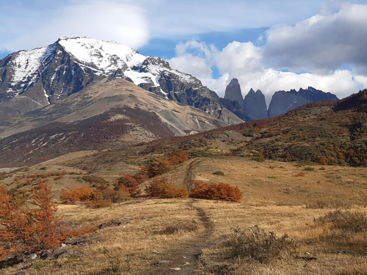 Walking To Towards The Towers Paine W Trek Torres Del Paine National Park Chile