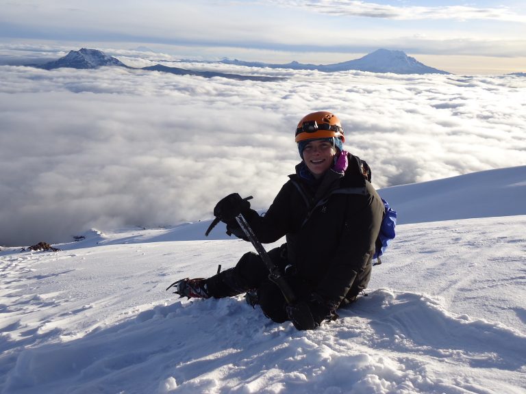 Climber on Cayambe