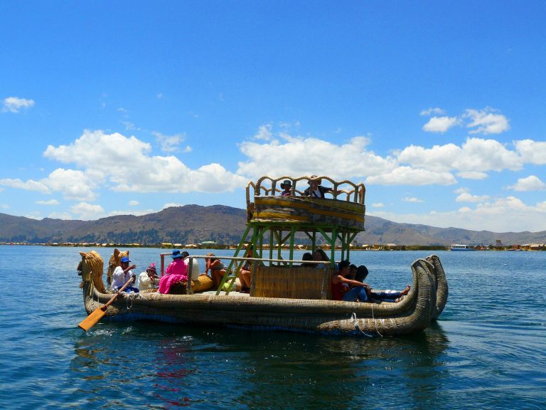 Reed boat on lake Titicaca