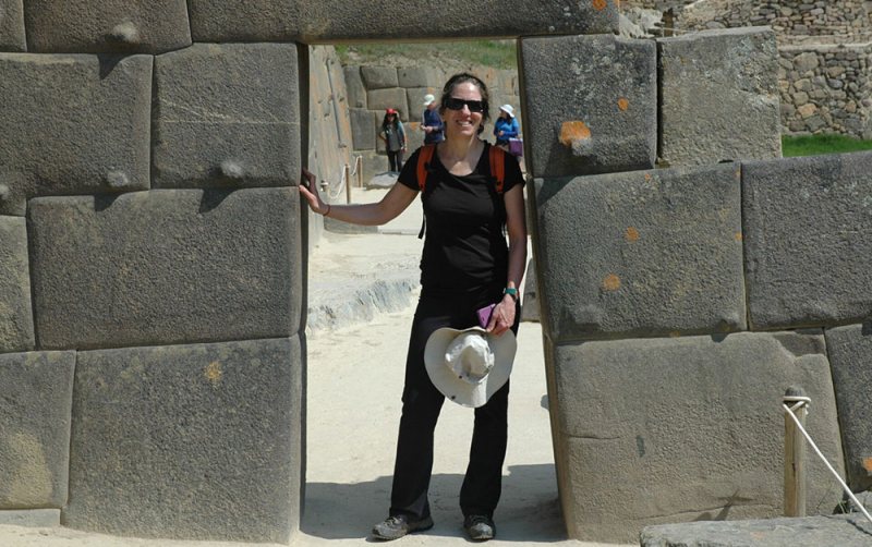 kathy at ollantaytambo inca site peru