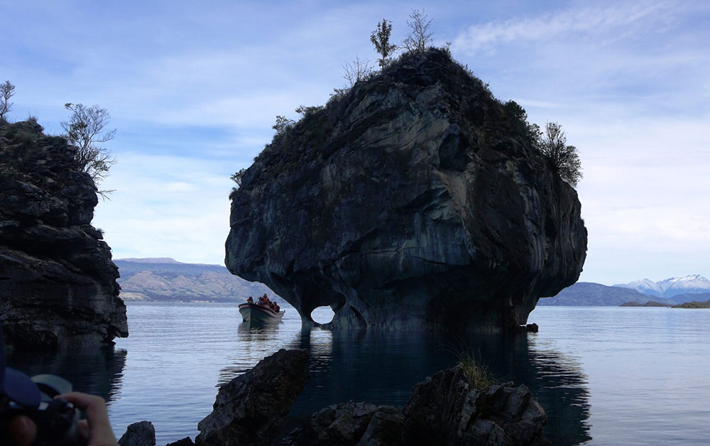 Marble cave islet Lake General CarreraPatagonia Chile