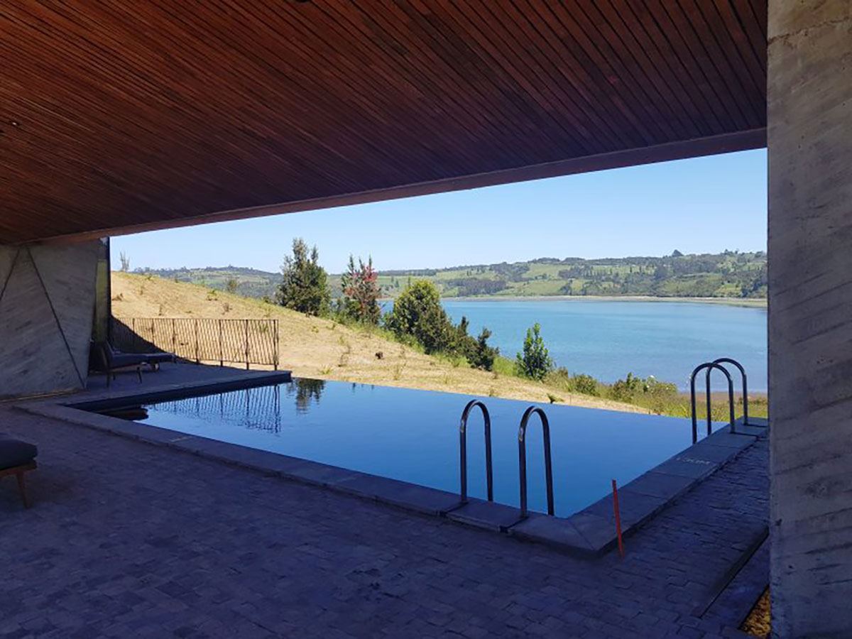 Tierra Chiloe Hotel outdoor heated pool, Chile