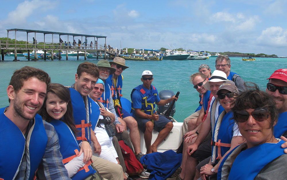 aboard the panga santa cruz galapagos