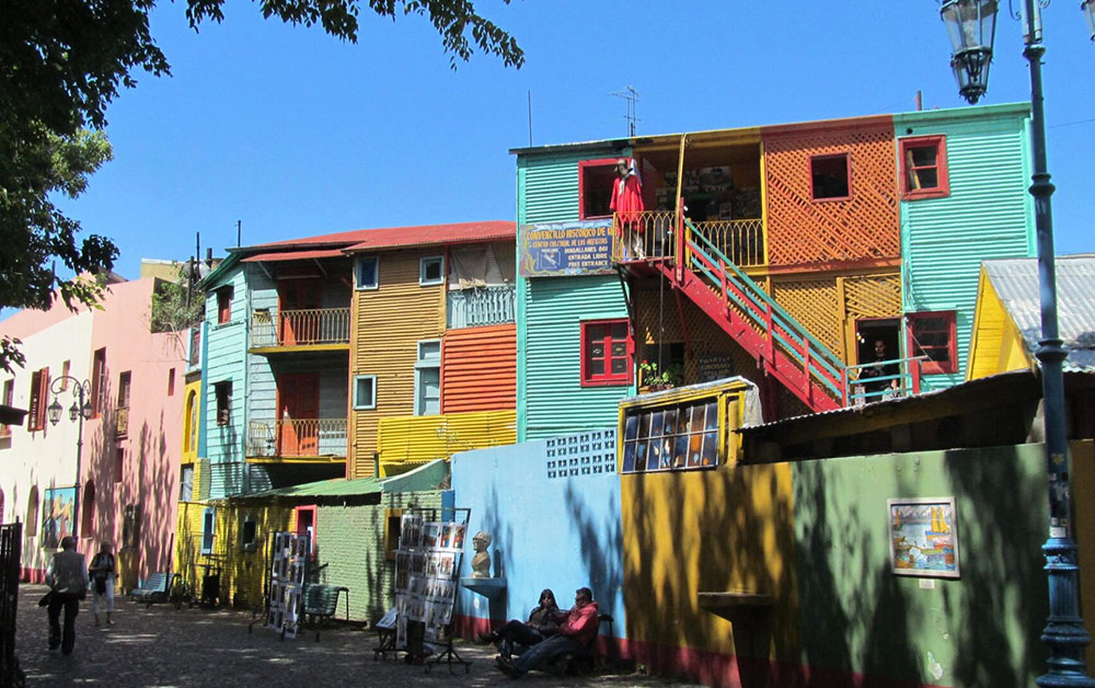 colourful houses in la boca in buenos aires
