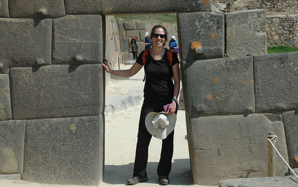kathy at ollantaytambo inca site peru