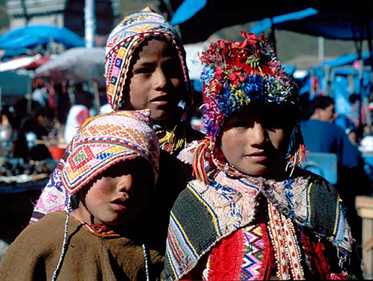 Local children Pisac Cusco Peru