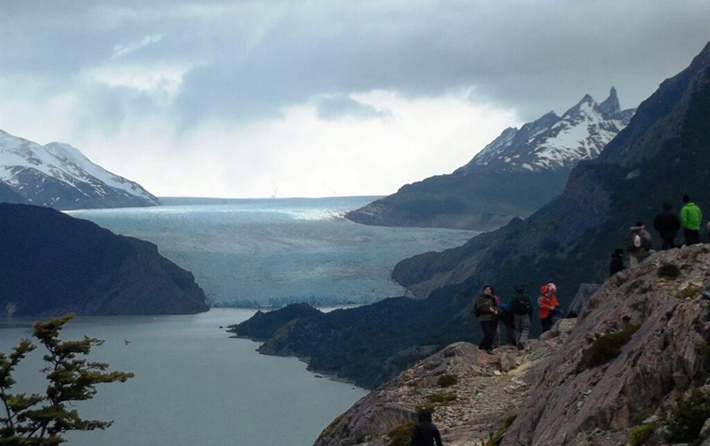 view point glacier grey torres del paine patagonia chile