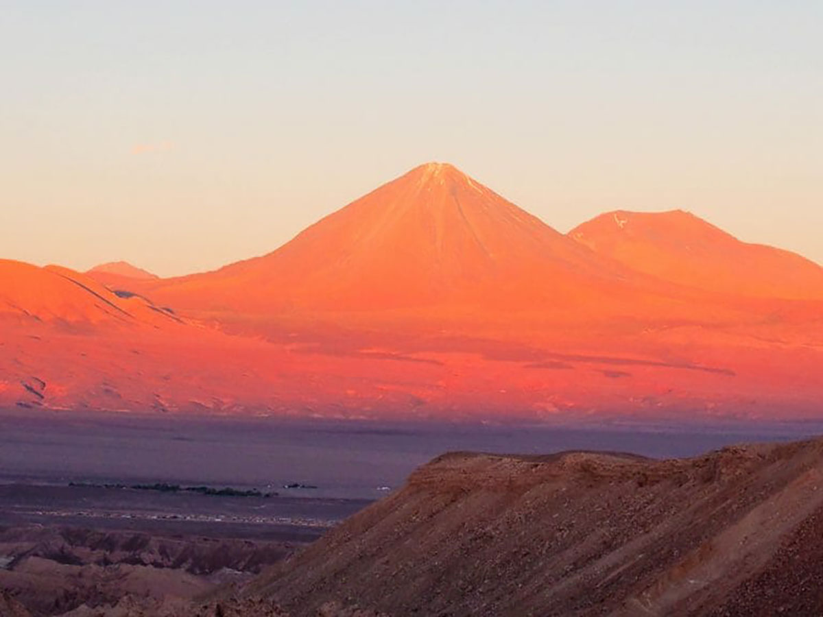 Licancabur Sunset From Uyuni Bolivia