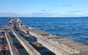 Pier and promenade Punta Arenas Chile