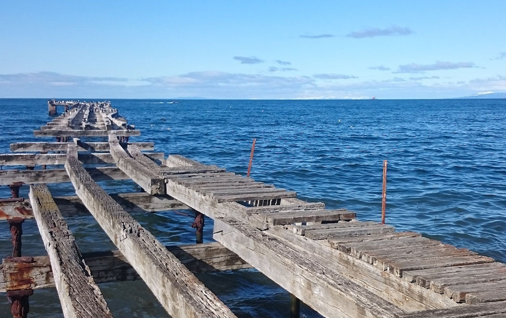 Pier and promenade Punta Arenas Chile