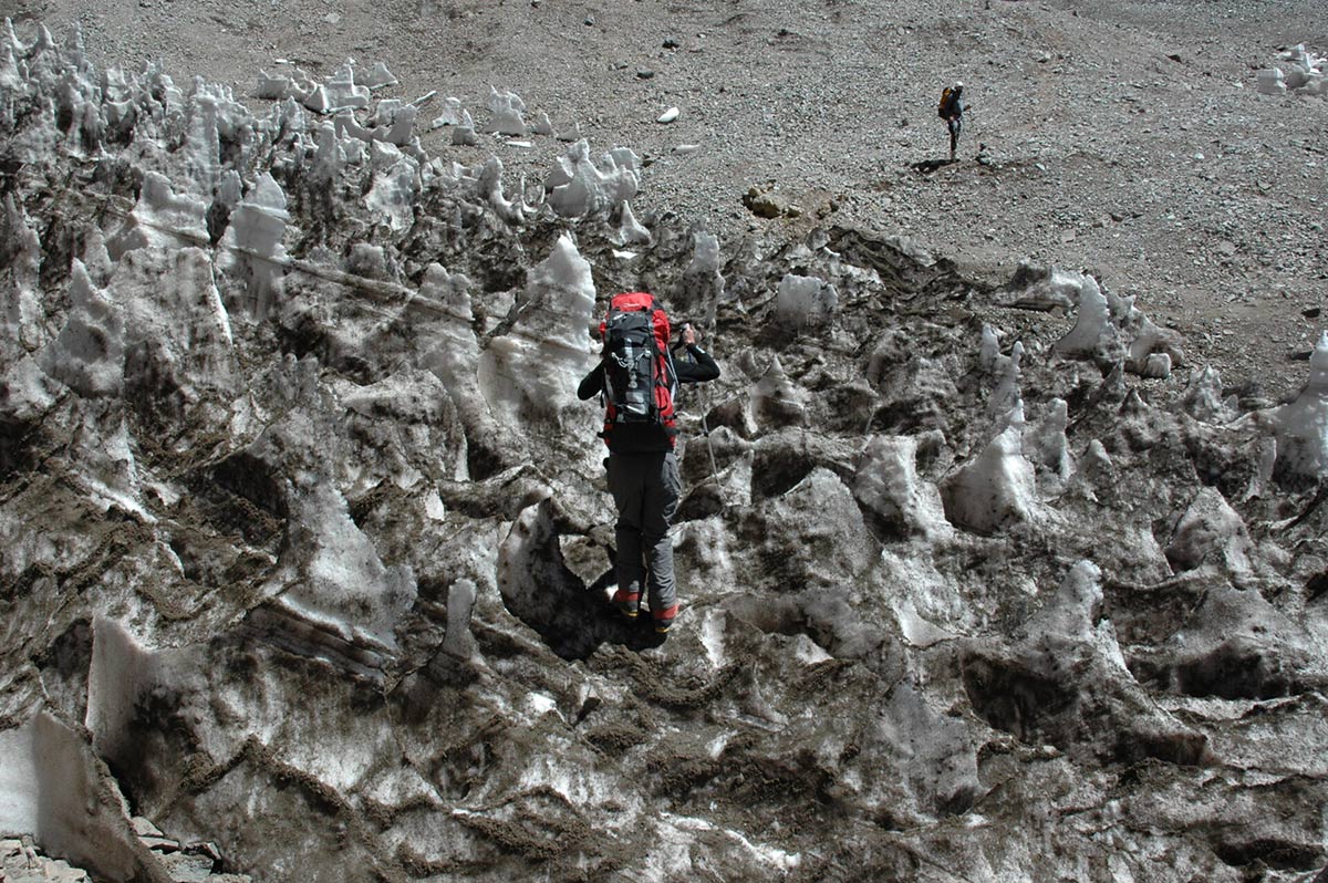 Climber In Penitentes Aconcagua Argentina
