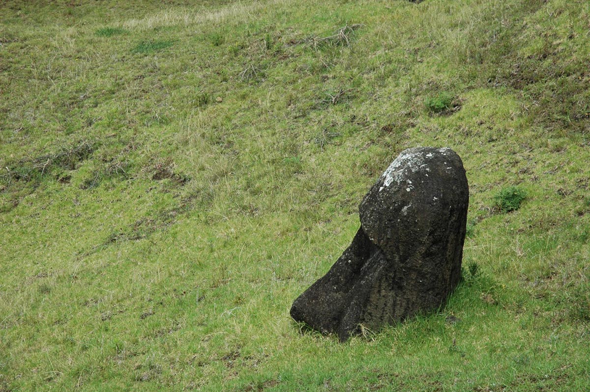 Half Buried Moai Easter Island