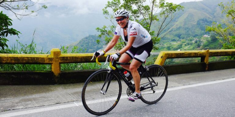 Smiling Road Cyclist Colombia