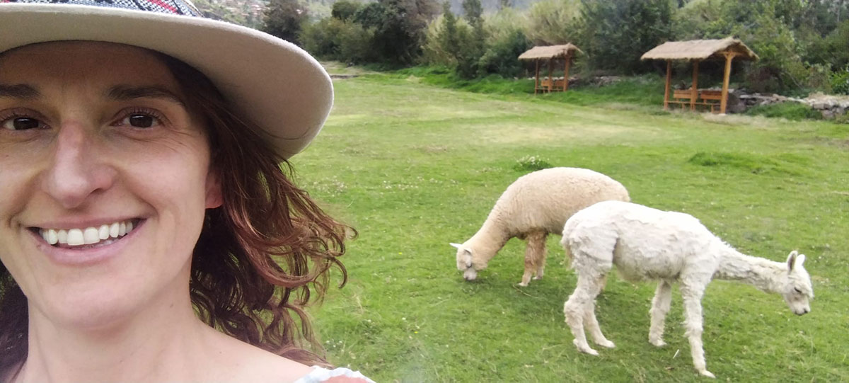 Student And Llamas University Of Edinburgh Group Travel Peru