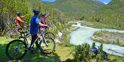 Mountain and lake view Mitico Puelo Chile