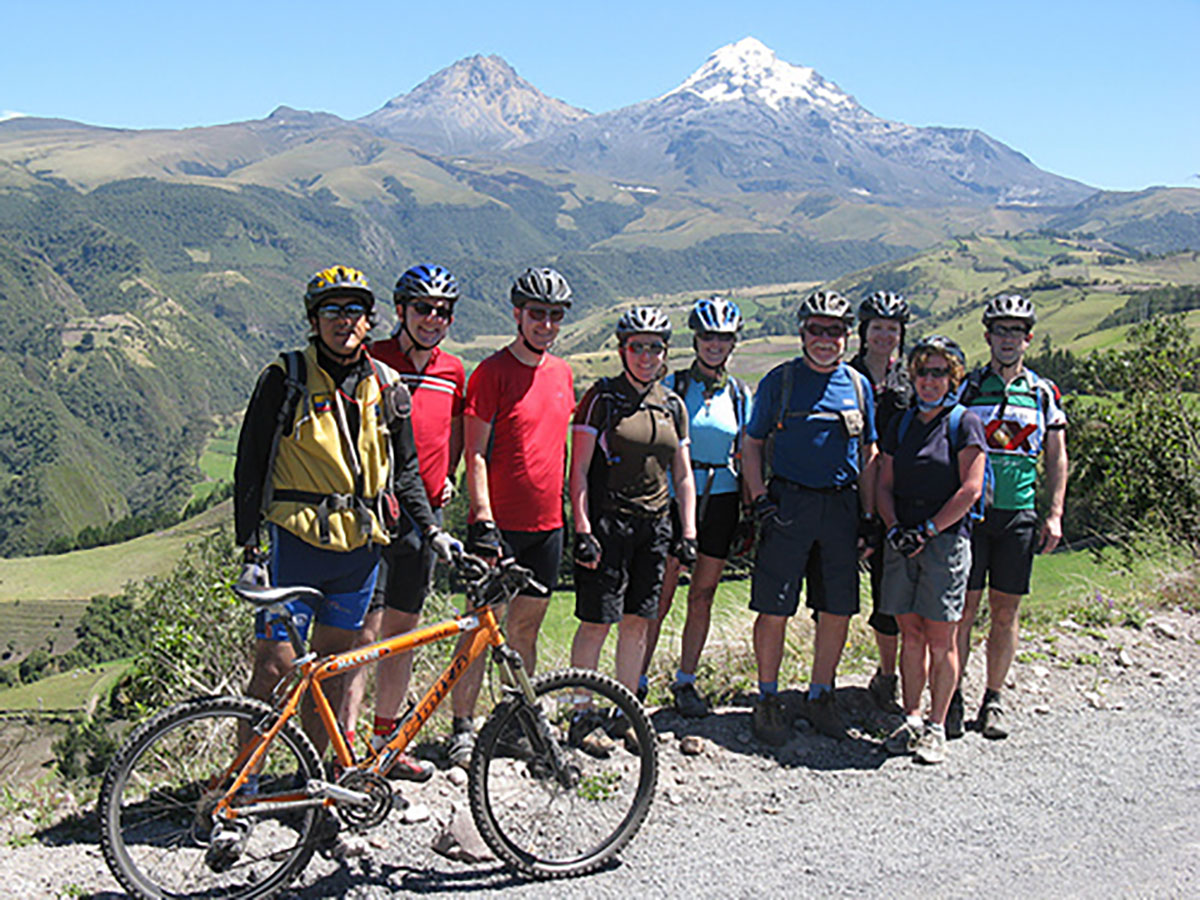 Group Of Bikers Biking Ecuador