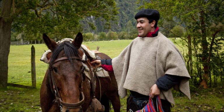Huao and horse Cochamo Chile